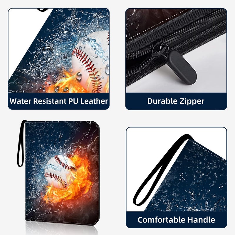 HESPLUS 4-Pocket Baseball Card Binder - Holds 400 Cards with 50 Removable Sleeves | Sports & Trading Card Album for Collectibles - Image 5